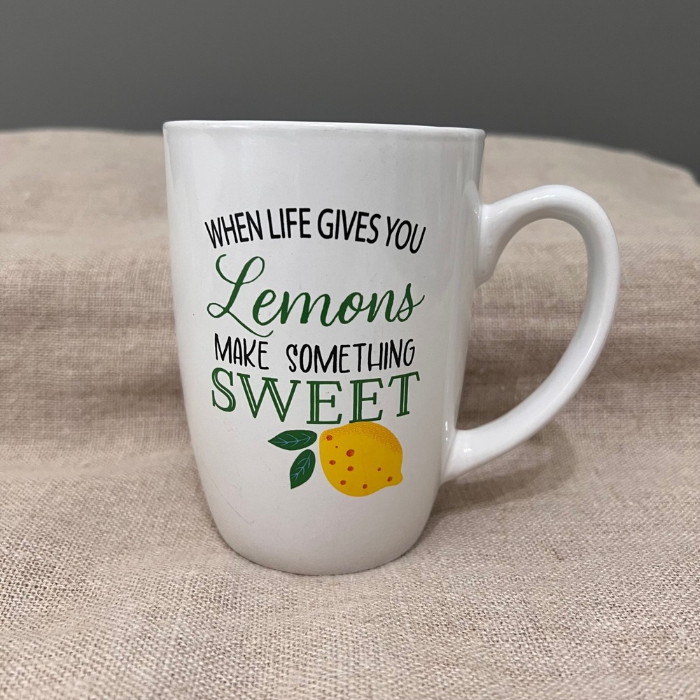 When Life Gives You Lemons Make Something Sweet Ceramic Coffee Mug EUC